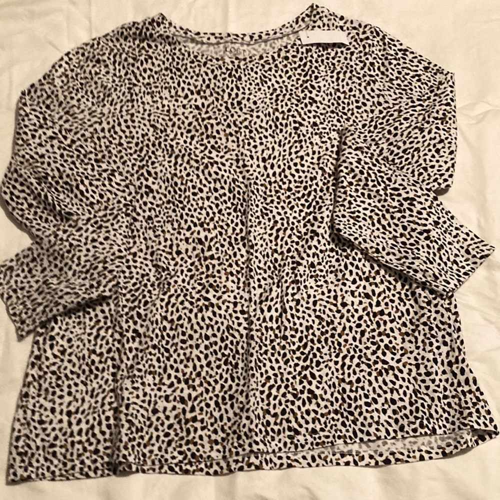 NWT Loft Long Sleeve Leopard Print T-shirt XL